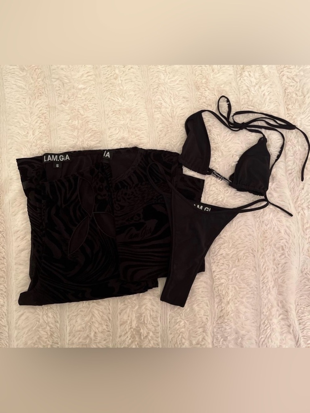 I.AM.GIA Black Amina Set - Triangle Top & High-Cut Bottom